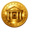 Gold Coin with Bank Logo