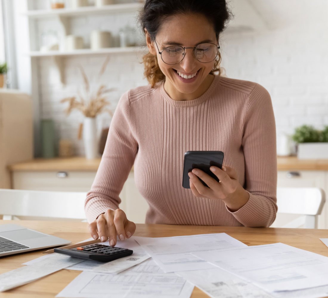 woman with phone in her hand