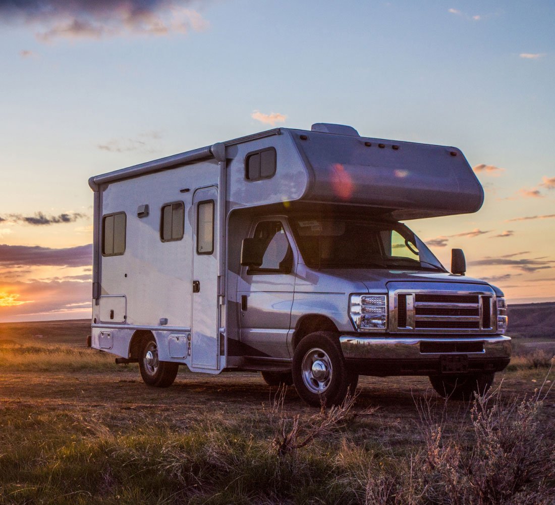 RV in the sunset