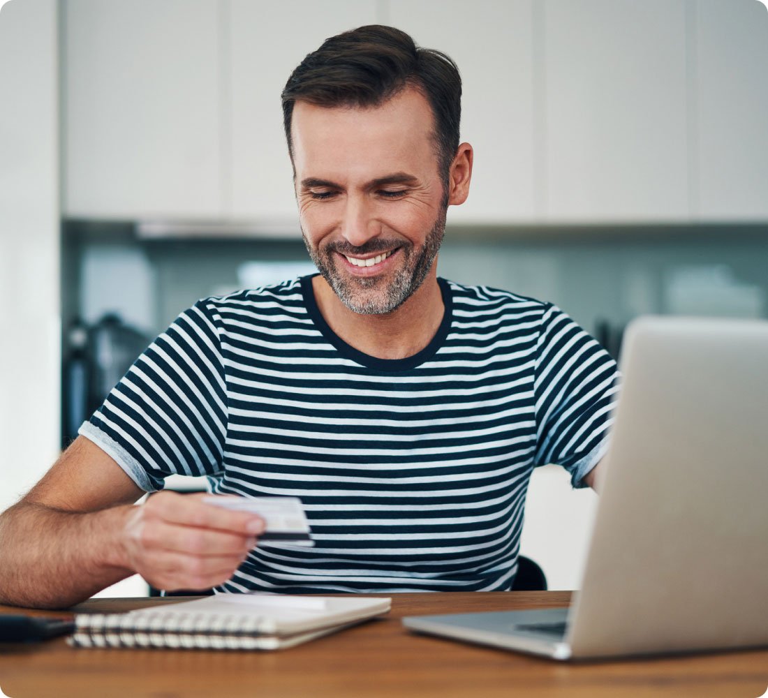 man with credit card